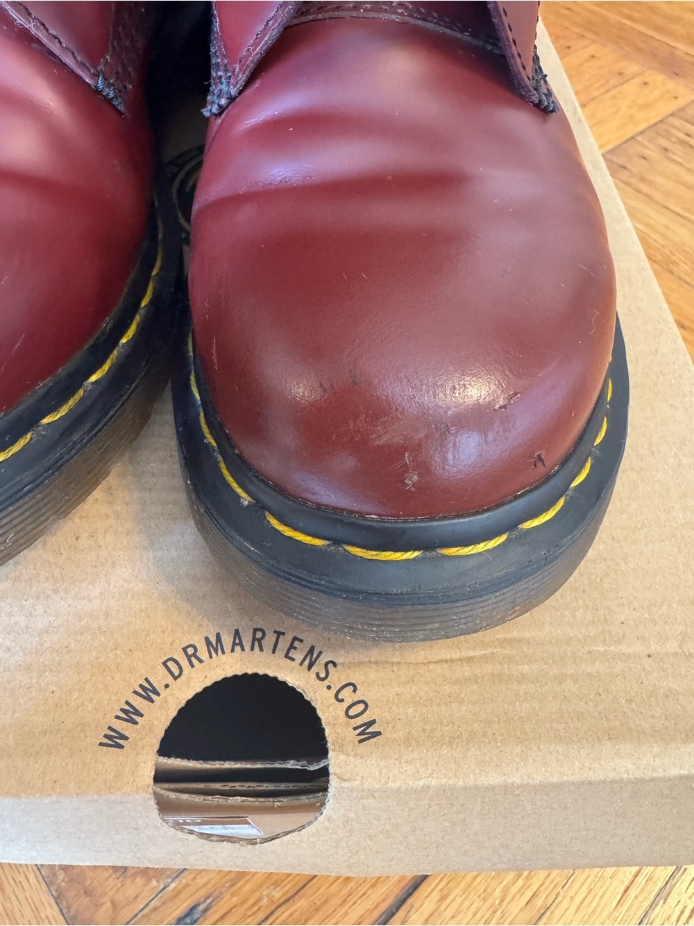 Dr. Martens 8-Eye Leather Boots in Cherry/Bordeaux - Picture 4 of 12